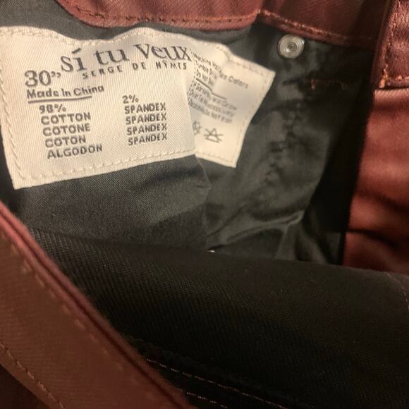 Si Tu Veux Superstack Burgundy Wax Mens Jeans Size 30 - Picture 7 of 7
